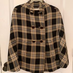 Kate Spade multicolor plaid poncho/cape